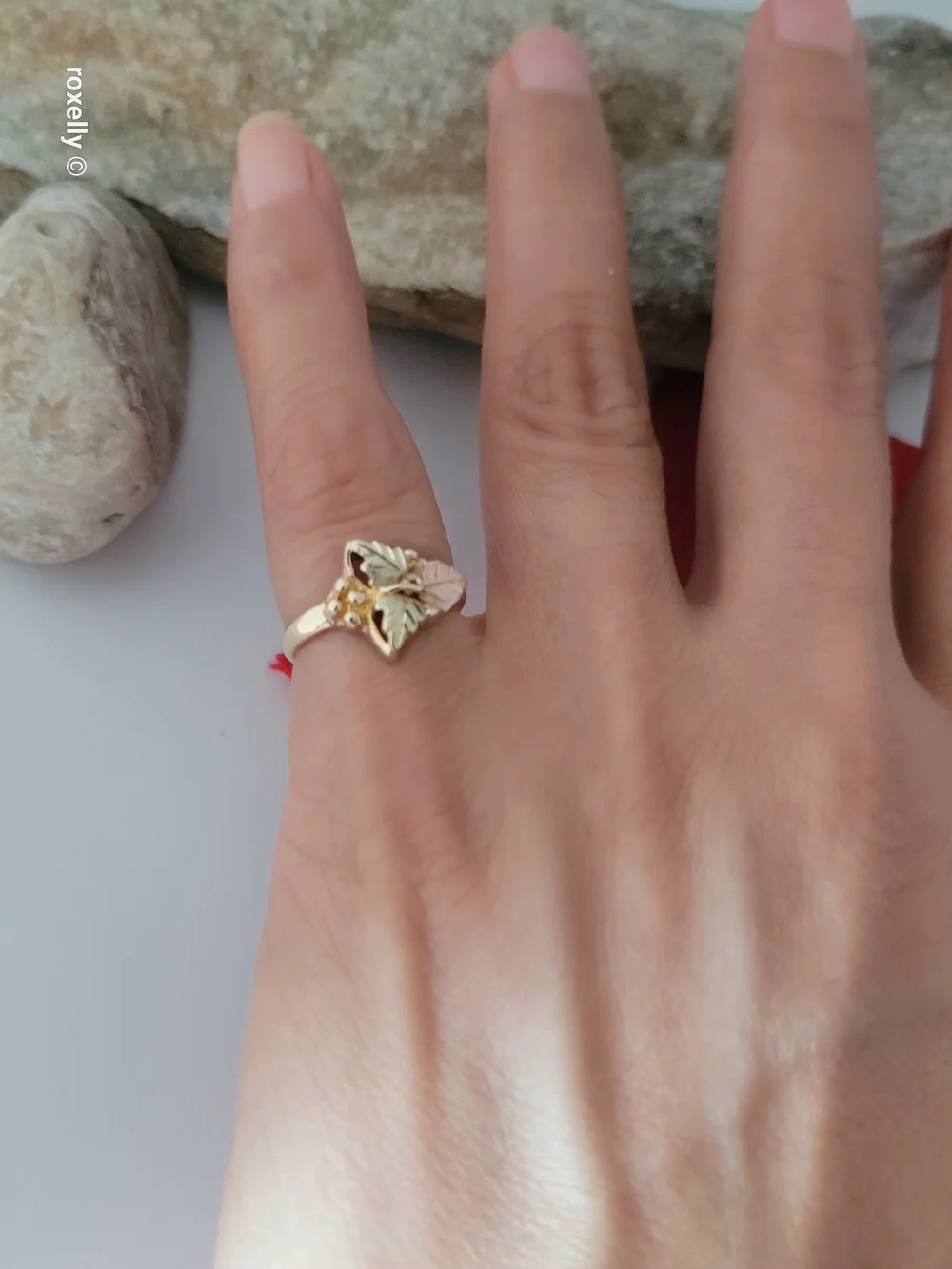 10K Yellow and Rose Gold Black Hills Leaves Ring Size 3, Solid Gold! 👌🎁